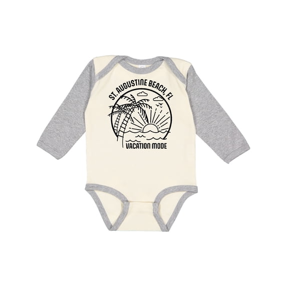 Inktastic Summer Vacation Mode St. Augustine Beach Florida Boys or Girls Long Sleeve Baby Bodysuit