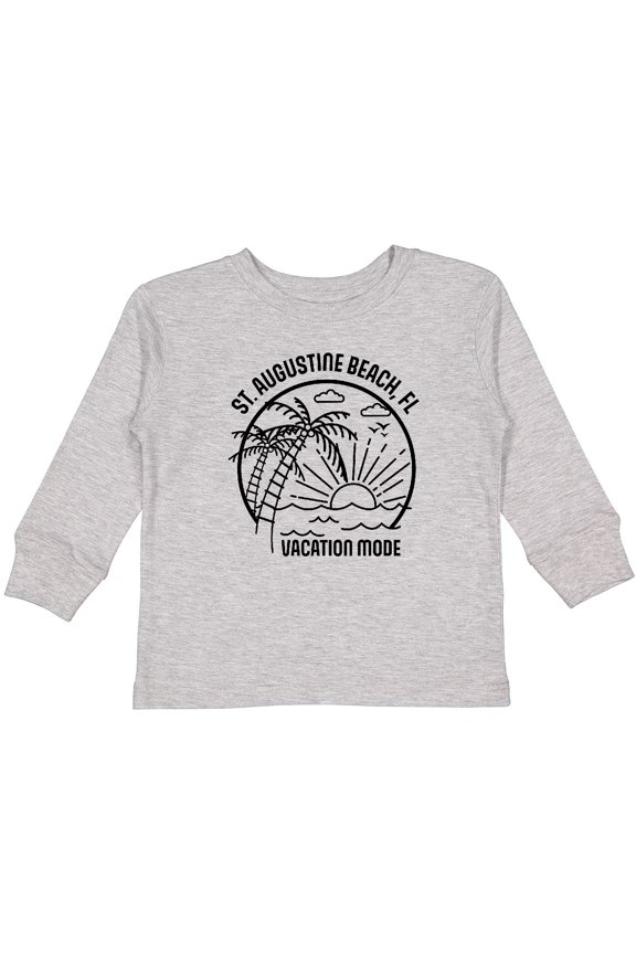 Summer Vacation Mode St. Augustine Beach Florida Boys or Girls Long Sleeve Toddler T-Shirt