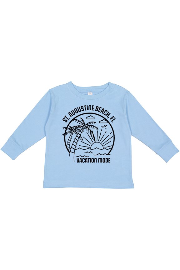 Summer Vacation Mode St. Augustine Beach Florida Boys or Girls Long Sleeve Toddler T-Shirt