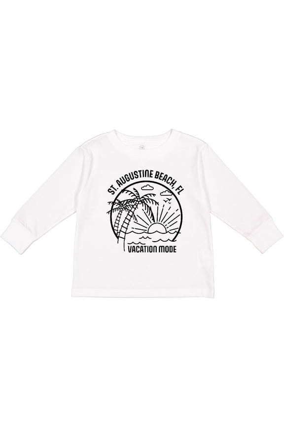 Summer Vacation Mode St. Augustine Beach Florida Boys or Girls Long Sleeve Toddler T-Shirt