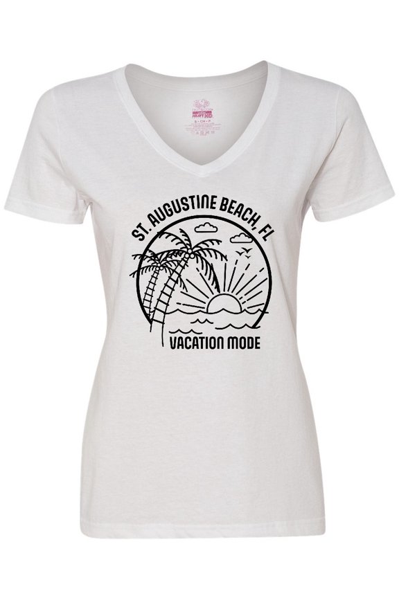 Summer Vacation Mode St. Augustine Beach Florida Women's V-Neck T-Shirt