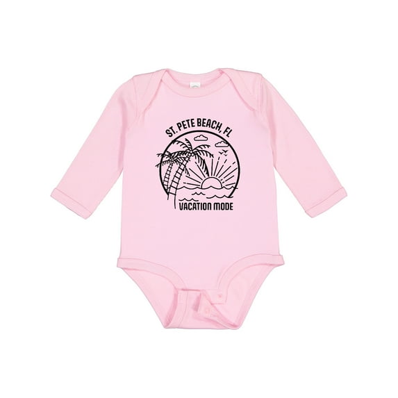 Inktastic Summer Vacation Mode St. Pete Beach Florida Boys or Girls Long Sleeve Baby Bodysuit