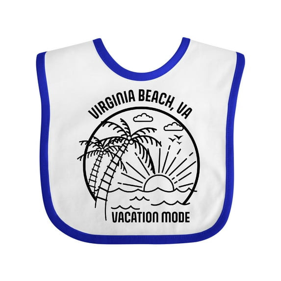Inktastic Summer Vacation Mode Virginia Beach Virginia Boys or Girls Baby Bib
