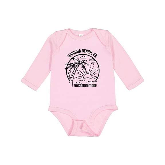 Inktastic Summer Vacation Mode Virginia Beach Virginia Boys or Girls Long Sleeve Baby Bodysuit