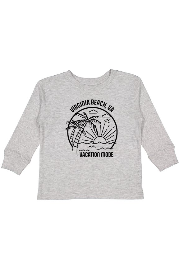 Summer Vacation Mode Virginia Beach Virginia Boys or Girls Long Sleeve Toddler T-Shirt