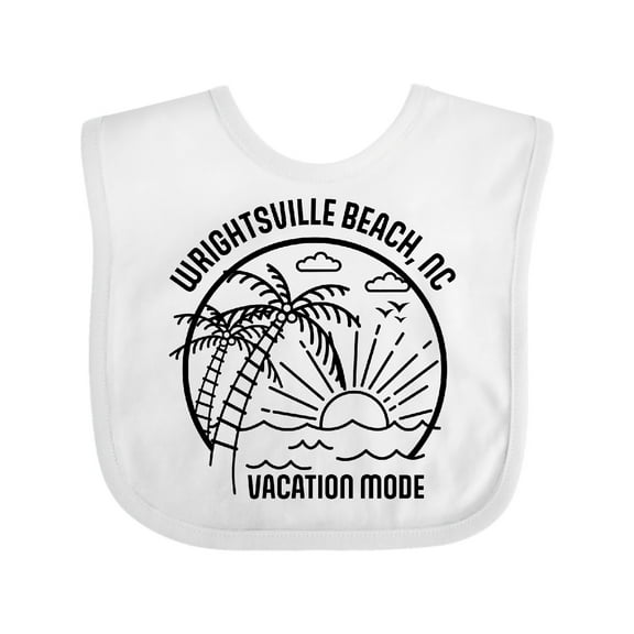 Inktastic Summer Vacation Mode Wrightsville North Carolina Boys or Girls Baby Bib