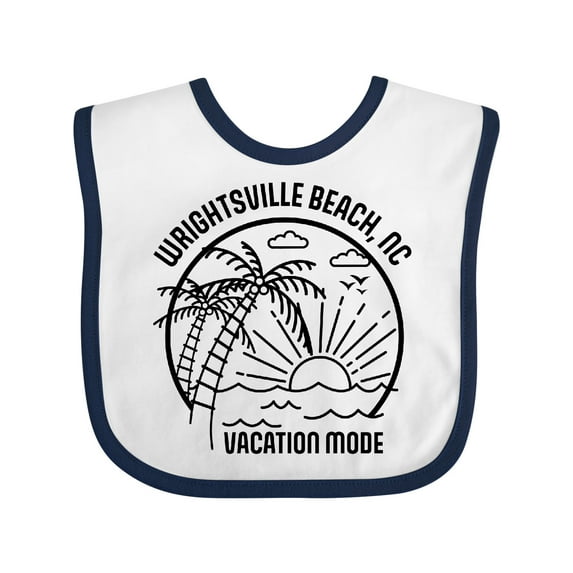 Inktastic Summer Vacation Mode Wrightsville North Carolina Boys or Girls Baby Bib