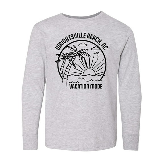 Inktastic Summer Vacation Mode Wrightsville North Carolina Long Sleeve Youth T-Shirt
