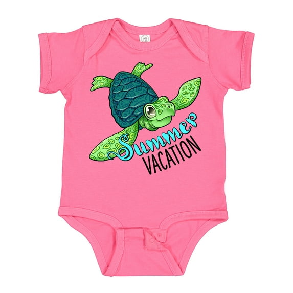 Inktastic Summer Vacation cute sea turtle Boys or Girls Baby Bodysuit