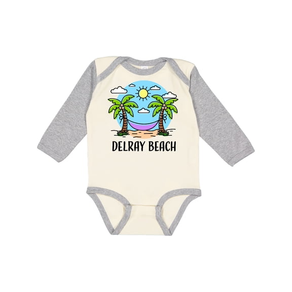 Inktastic Summer Vacation in Delray Beach Boys or Girls Long Sleeve Baby Bodysuit