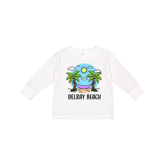 Inktastic Summer Vacation in Delray Beach Boys or Girls Long Sleeve Toddler T-Shirt