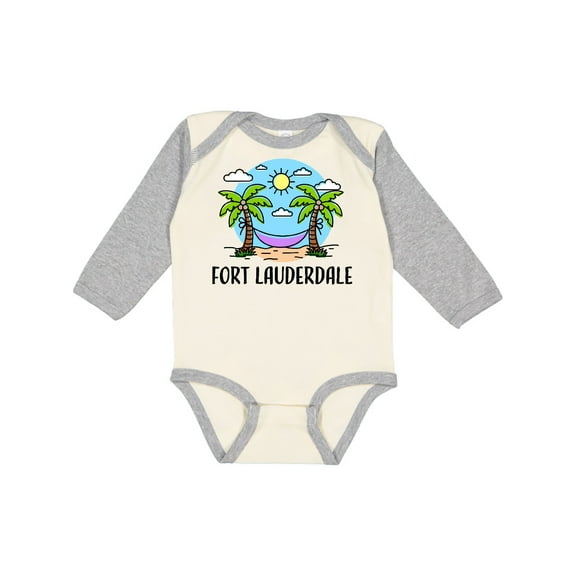 Inktastic Summer Vacation in Fort Lauderdale Boys or Girls Long Sleeve Baby Bodysuit