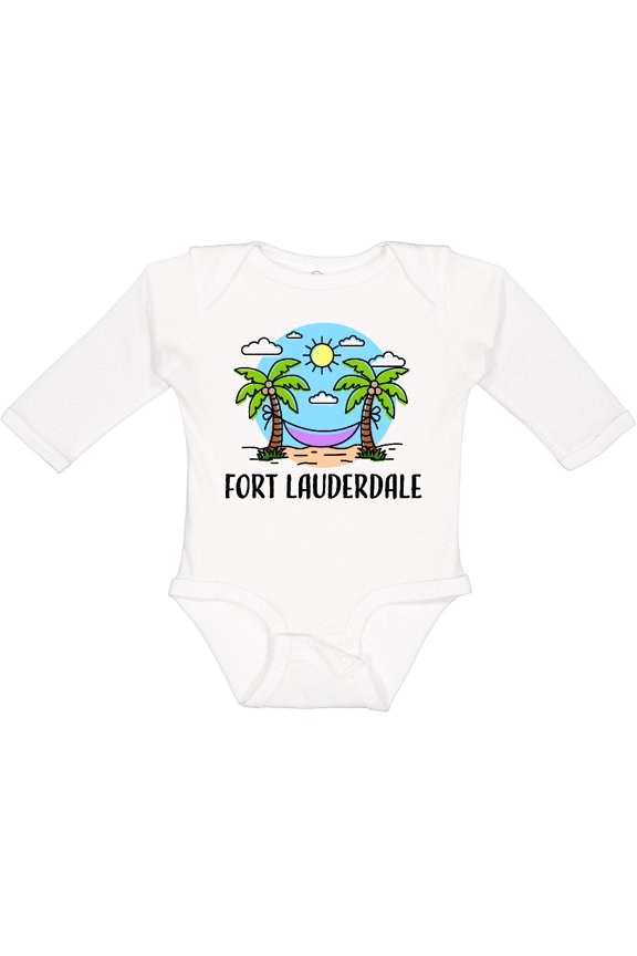 Summer Vacation in Fort Lauderdale Boys or Girls Long Sleeve Baby Bodysuit