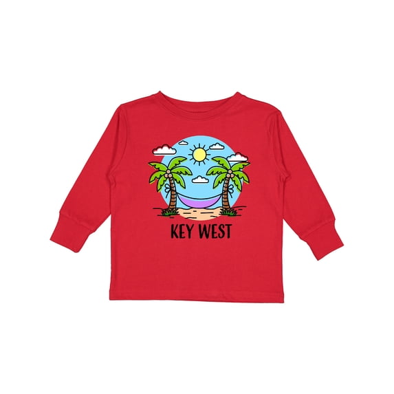 Inktastic Summer Vacation in Key West Boys or Girls Long Sleeve Toddler T-Shirt