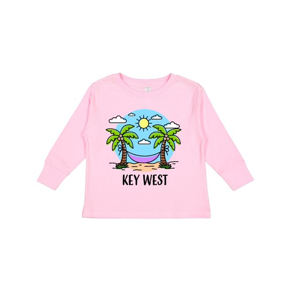 Inktastic Summer Vacation in Key West Boys or Girls Long Sleeve Toddler T-Shirt