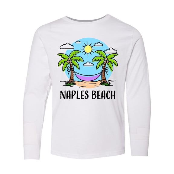 Inktastic Summer Vacation in Naples Beach Long Sleeve Youth T-Shirt