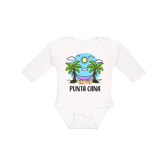 Inktastic Summer Vacation in Punta Cana Boys or Girls Long Sleeve Baby Bodysuit