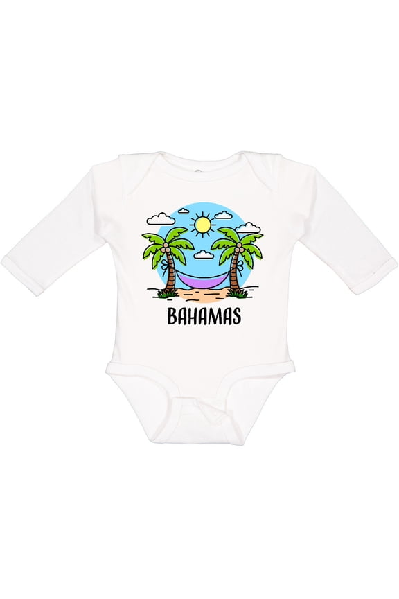 Summer Vacation in The Bahamas Boys or Girls Long Sleeve Baby Bodysuit