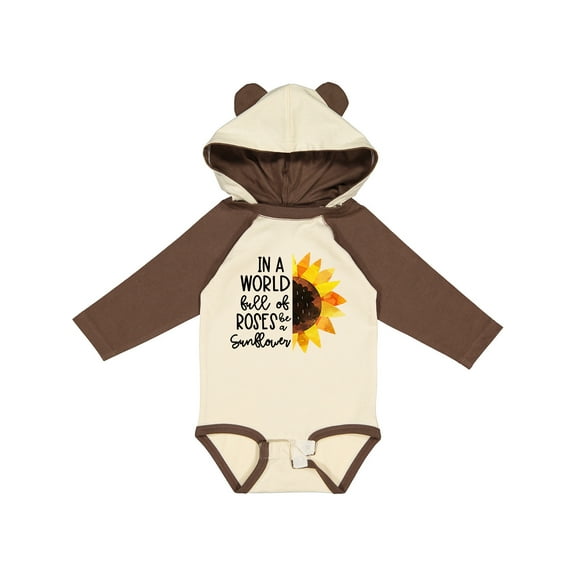 Inktastic Summer in a World Full of Roses Be a Sunflower Boys or Girls Long Sleeve Baby Bodysuit