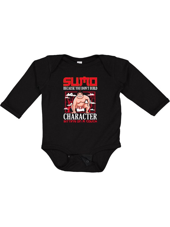 Sumo Wrestling Boys or Girls Long Sleeve Baby Bodysuit