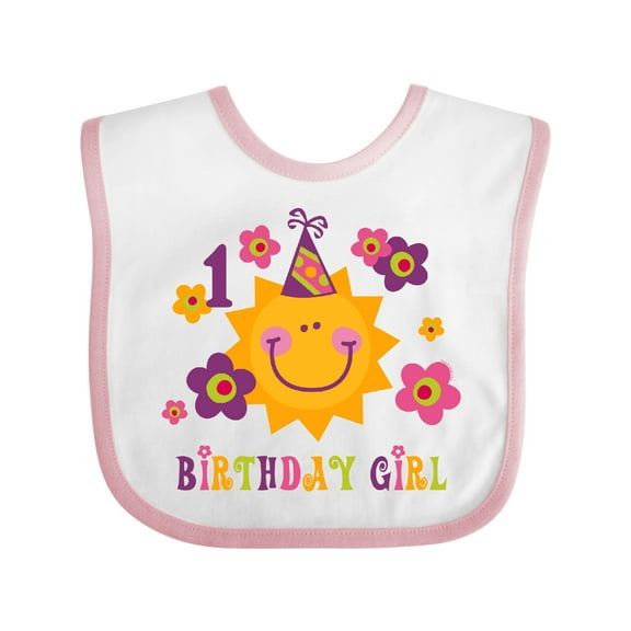 Inktastic Sun 1st Birthday Girls Baby Bib