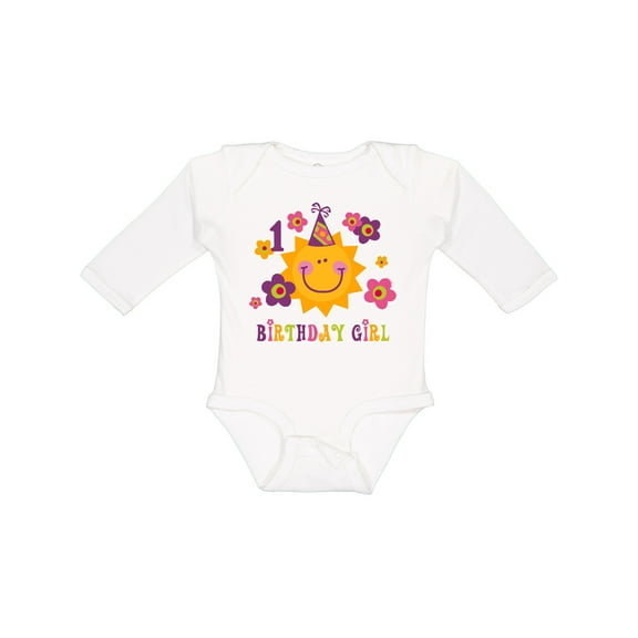 Inktastic Sun 1st Birthday Girls Long Sleeve Baby Bodysuit