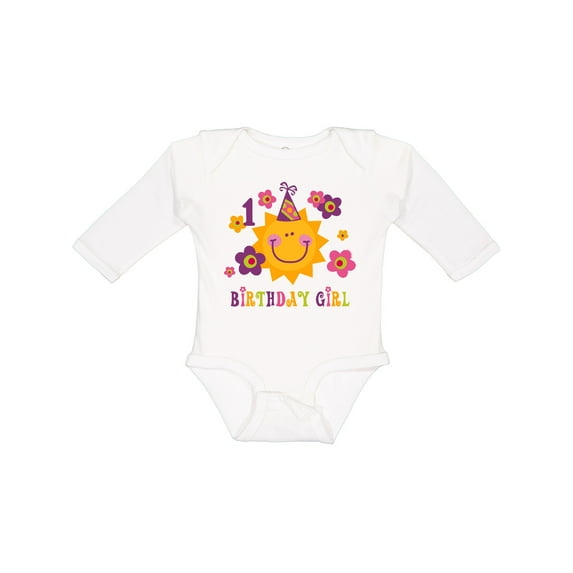 Inktastic Sun 1st Birthday Girls Long Sleeve Baby Bodysuit