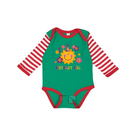 Inktastic Sun 1st Birthday Girls Long Sleeve Baby Bodysuit