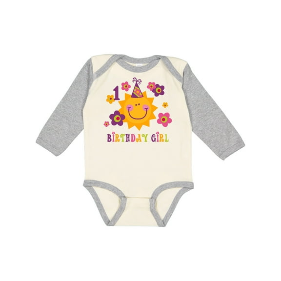Inktastic Sun 1st Birthday Girls Long Sleeve Baby Bodysuit