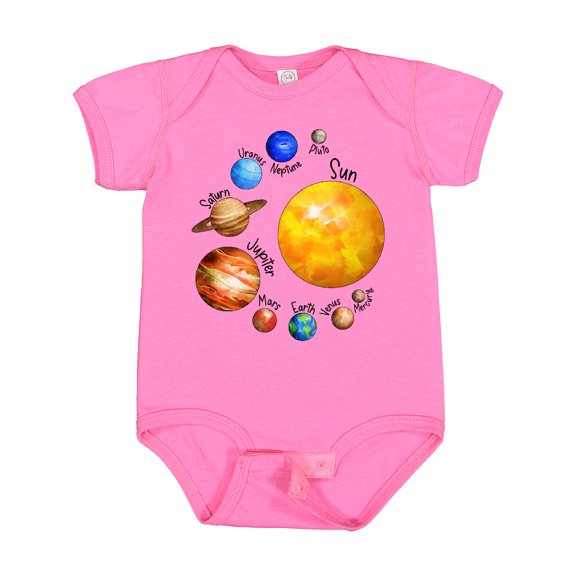 Inktastic Sun and Planets- Yes, and Pluto Boys or Girls Baby Bodysuit