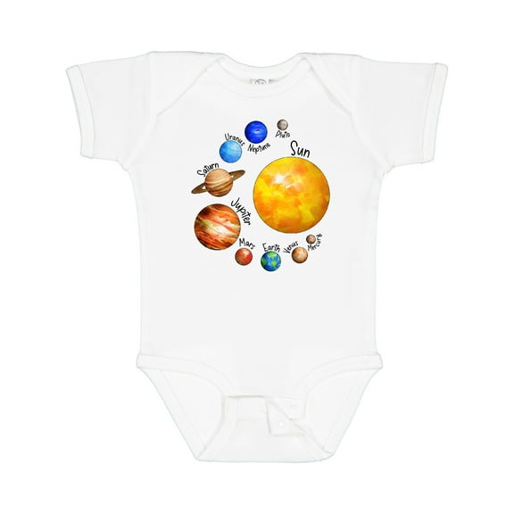 Inktastic Sun and Planets- Yes, and Pluto Boys or Girls Baby Bodysuit