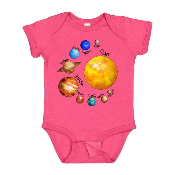 Inktastic Sun and Planets- Yes, and Pluto Boys or Girls Baby Bodysuit