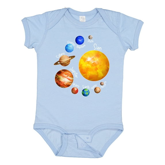 Inktastic Sun and Planets- Yes, and Pluto Boys or Girls Baby Bodysuit