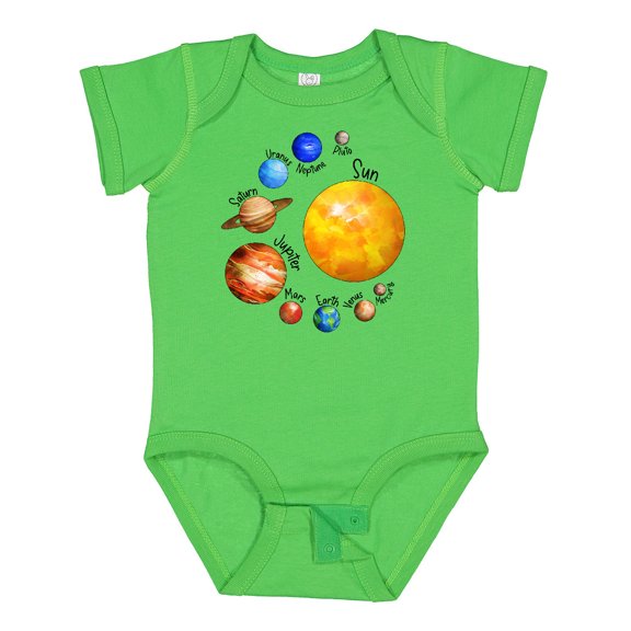 Inktastic Sun and Planets- Yes, and Pluto Boys or Girls Baby Bodysuit