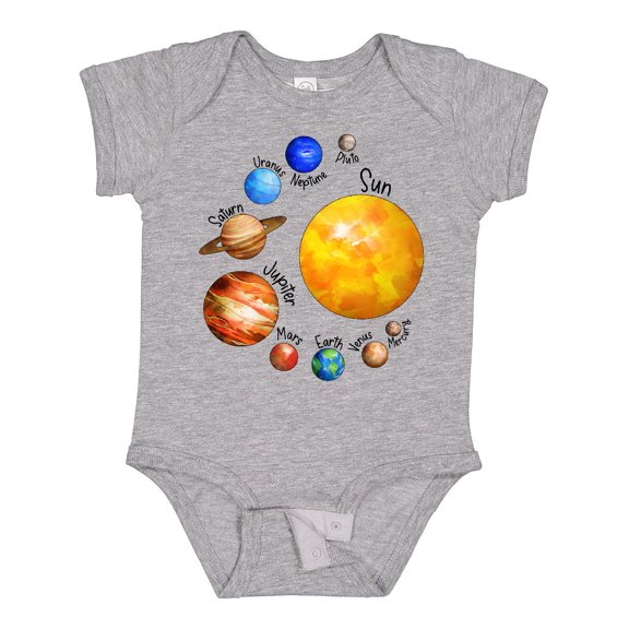 Inktastic Sun and Planets- Yes, and Pluto Boys or Girls Baby Bodysuit