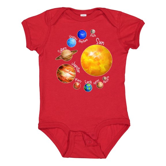 Inktastic Sun and Planets- Yes, and Pluto Boys or Girls Baby Bodysuit