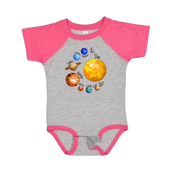 Inktastic Sun and Planets- Yes, and Pluto Boys or Girls Baby Bodysuit