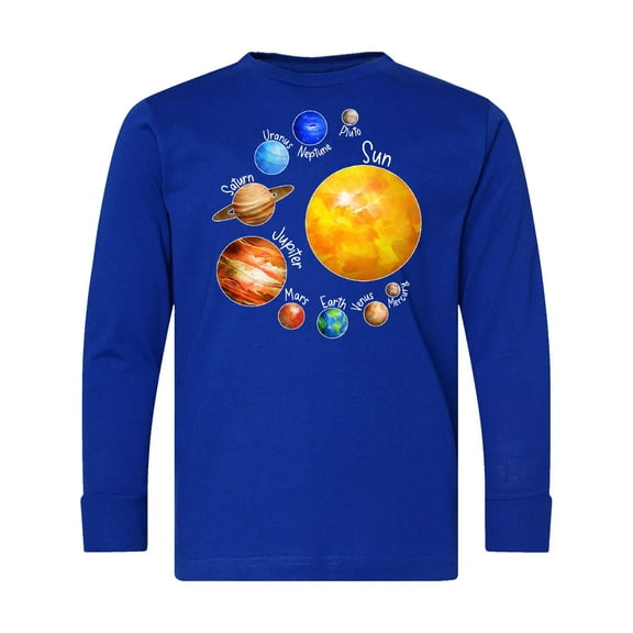 Inktastic Sun and Planets Yes, and Pluto Long Sleeve Youth T-Shirt