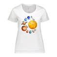 thumbnail image 1 of Inktastic Sun and Planets- Yes, and Pluto Women's Plus Size T-Shirt, 1 of 5