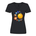 thumbnail image 1 of Inktastic Sun and Planets- Yes, and Pluto Women's V-Neck T-Shirt, 1 of 5