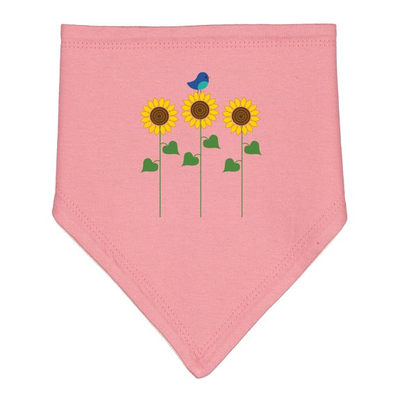 Inktastic Sunflower Garden and Bird Baby Bandana Bib