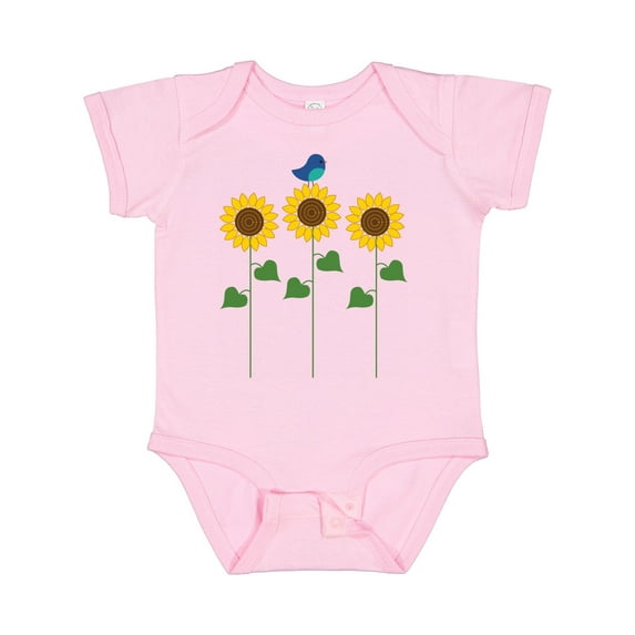 Inktastic Sunflower Garden and Bird Boys or Girls Baby Bodysuit