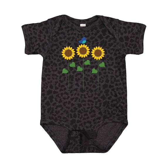 Inktastic Sunflower Garden and Bird Boys or Girls Baby Bodysuit