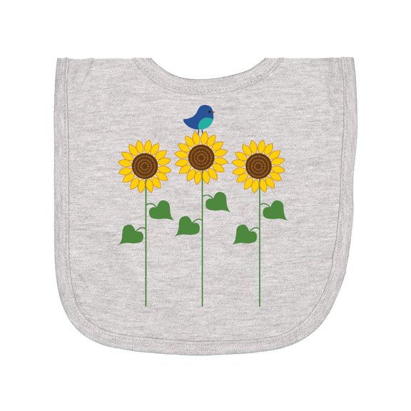 Inktastic Sunflower Garden and Bird Newborn Bib