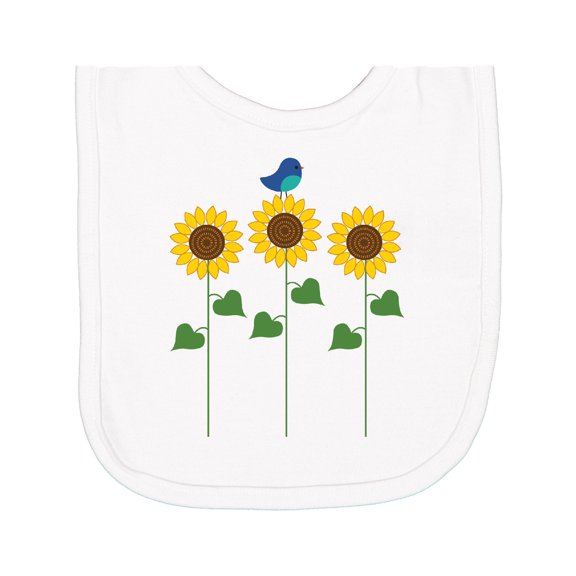 Inktastic Sunflower Garden and Bird Newborn Bib