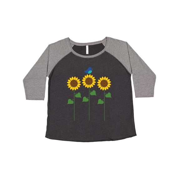 Inktastic Sunflower Garden and Bird Women's Plus Size T-Shirt