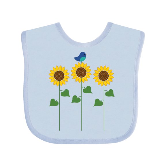 Inktastic Sunflower Garden and bird Boys or Girls Baby Bib