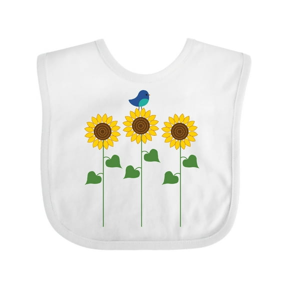 Inktastic Sunflower Garden and bird Boys or Girls Baby Bib