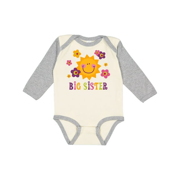 Inktastic Sunny Big Sister Girls Long Sleeve Baby Bodysuit