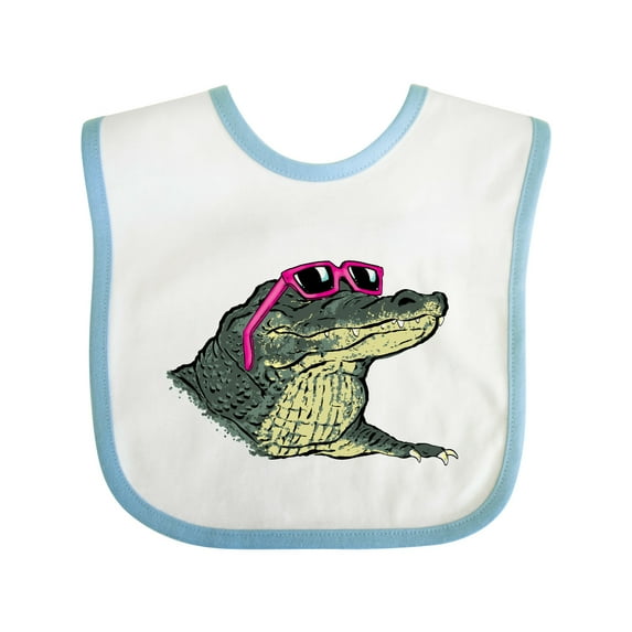 Inktastic Sunny Gator in Pink Sunglasses Boys or Girls Baby Bib
